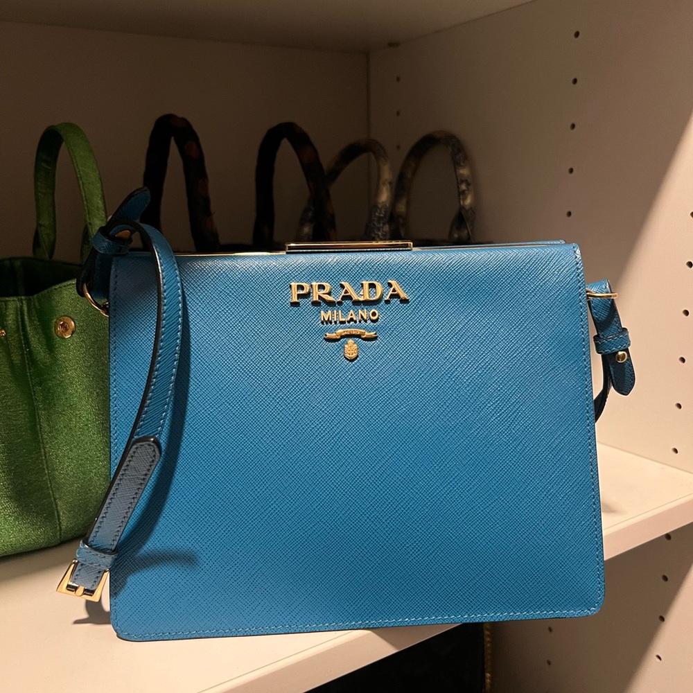 Prada Saffiano Light Frame Shoulder Bag